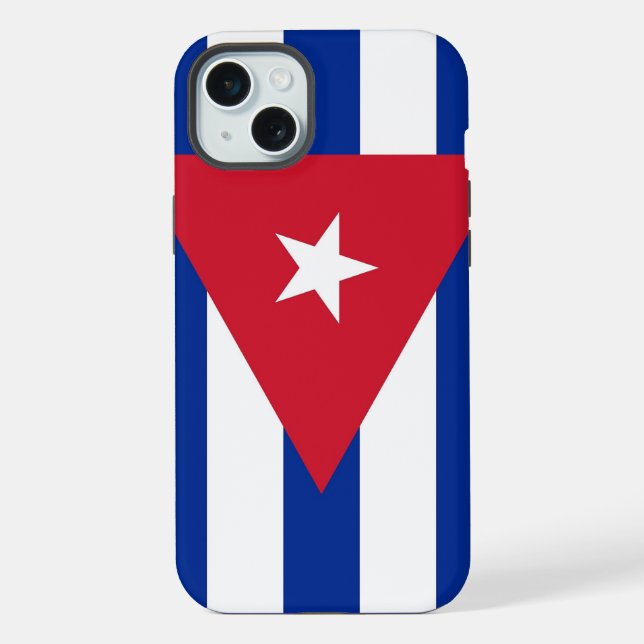 Apple iPhone 15 Plus Case, Cuba flag Case (Back)