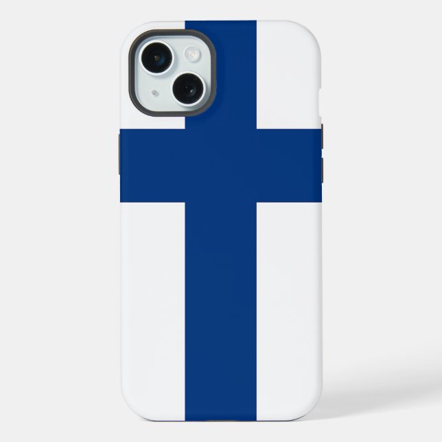 Apple iPhone 15 Plus Case, Finland flag Case (Back)