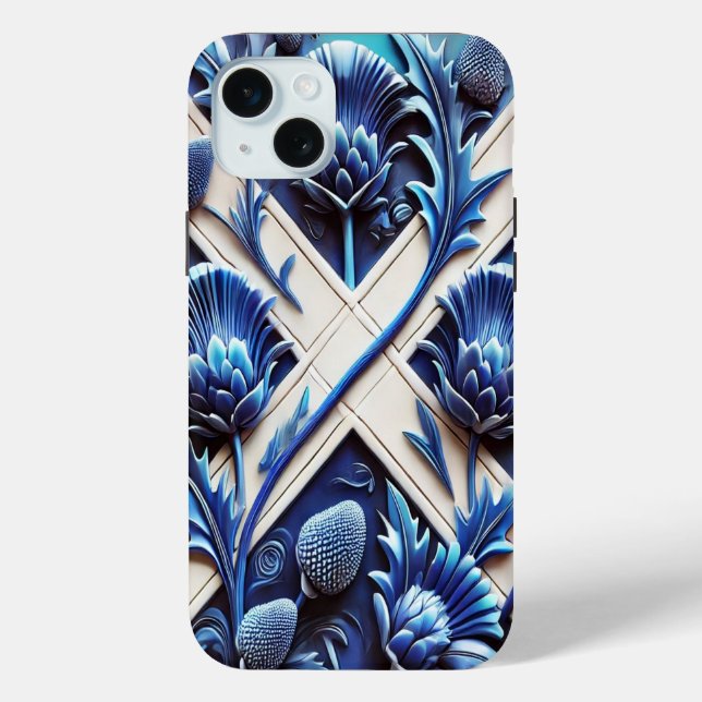 Apple iPhone 15 Plus Case, Scottish Thistles Case-Mate iPhone Case (Back)