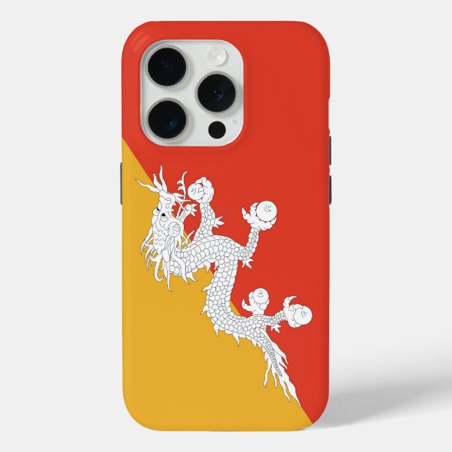 Apple iPhone 15 Pro Case-Mate, Bhutan flag Case-Mate iPhone Case (Back)
