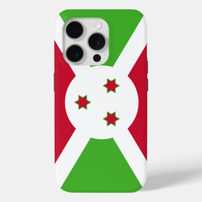 Apple iPhone 15 Pro Case-Mate, Burundi flag Case-Mate iPhone Case (Back)