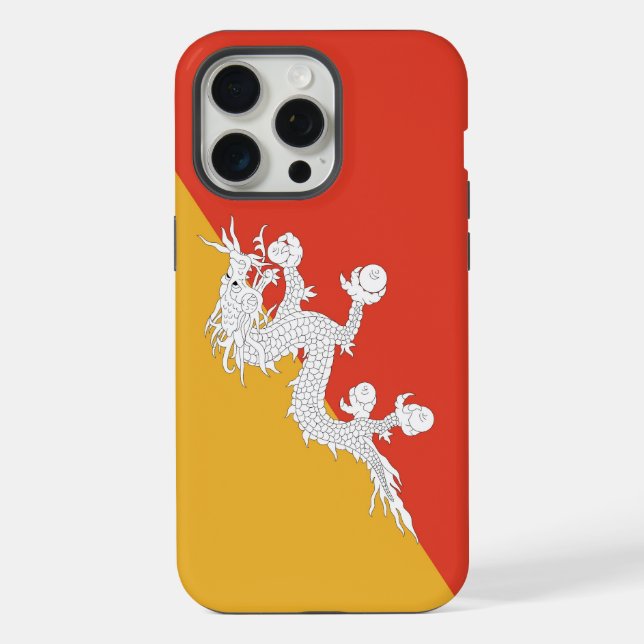 Apple iPhone 15 Pro Max Case, Bhutan flag Case (Back)