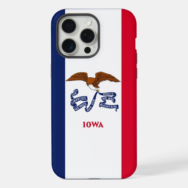 Apple iPhone 15 Pro Max Case, Iowa flag Case (Back)
