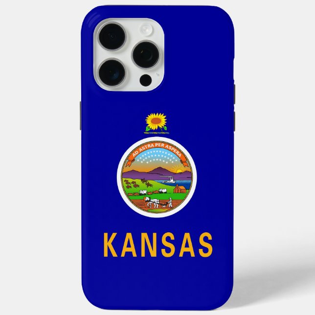 Apple iPhone 15 Pro Max Case, Kansas flag Case-Mate iPhone Case (Back)