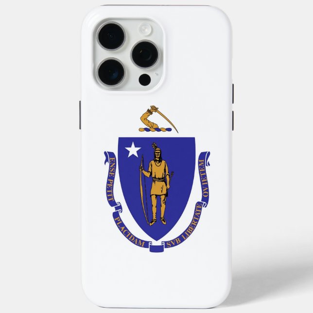 Apple iPhone 15 Pro Max Case, Massachusetts flag Case-Mate iPhone Case (Back)