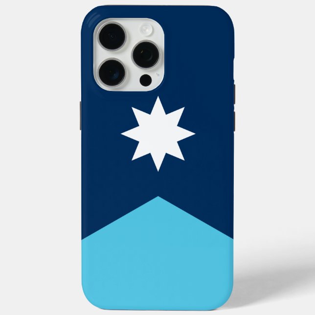 Apple iPhone 15 Pro Max Case, Minnesota flag Case-Mate iPhone Case (Back)