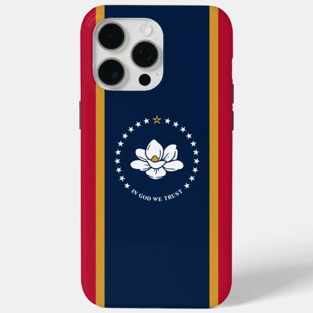 Apple iPhone 15 Pro Max Case, Mississippi flag Case-Mate iPhone Case (Back)