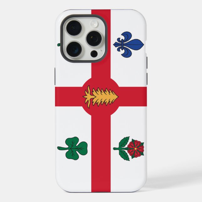 Apple iPhone 15 Pro Max Case, Montreal flag Case (Back)