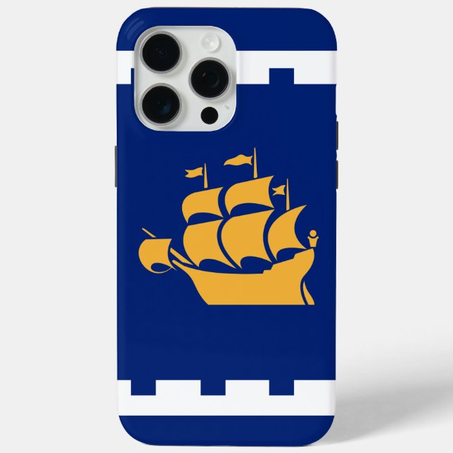 Apple iPhone 15 Pro Max Case, Quebec City flag Case-Mate iPhone Case (Back)