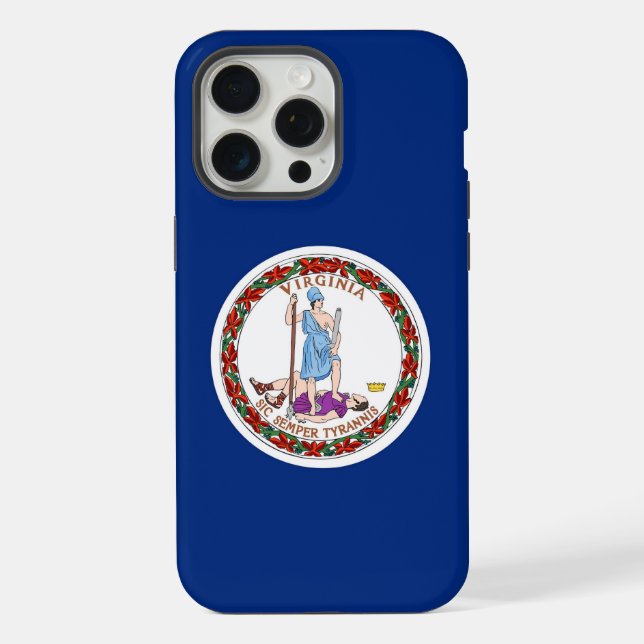 Apple iPhone 15 Pro Max, Virginia State flag Case (Back)
