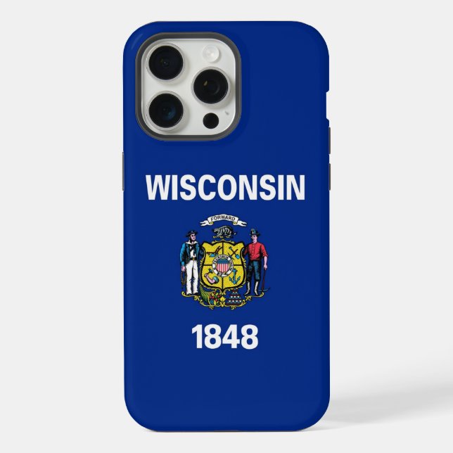 Apple iPhone 15 Pro Max, Wisconsin flag Case (Back)