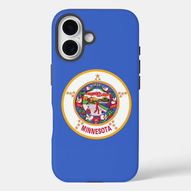 Apple iPhone 16 Case-Mate with Minnesota flag Case-Mate iPhone Case (Back)