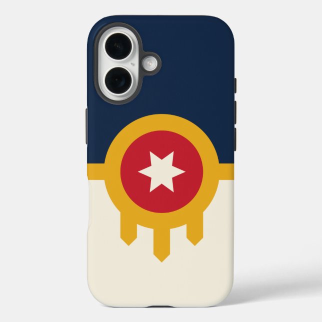 Apple iPhone 16 Case-Mate with Tulsa City flag Case (Back)