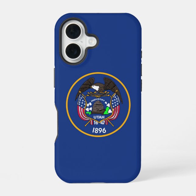Apple iPhone 16 Case, Utah State old flag Case (Back)