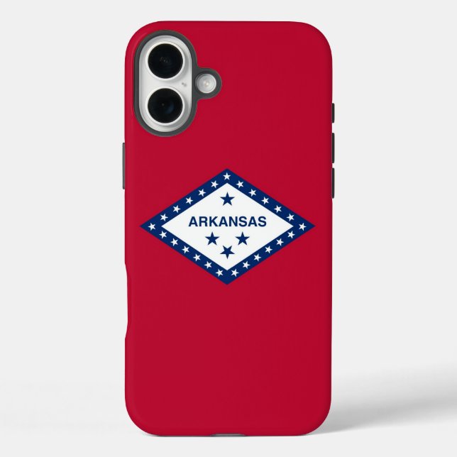 Apple iPhone 16 Plus Case-Mate, Arkansas flag Case-Mate iPhone Case (Back)