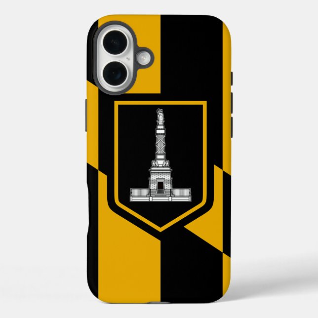 Apple iPhone 16 Plus Case-Mate, Baltimore flag Case-Mate iPhone Case (Back)