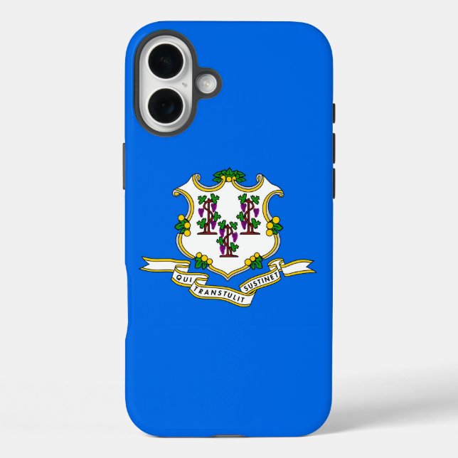 Apple iPhone 16 Plus Case-Mate, Connecticut flag Case-Mate iPhone Case (Back)