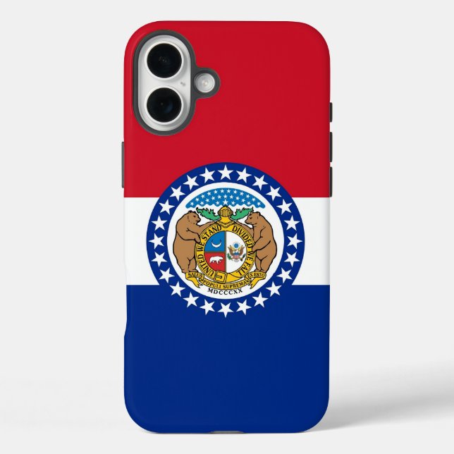 Apple iPhone 16 Plus Case-Mate, Missouri flag Case-Mate iPhone Case (Back)