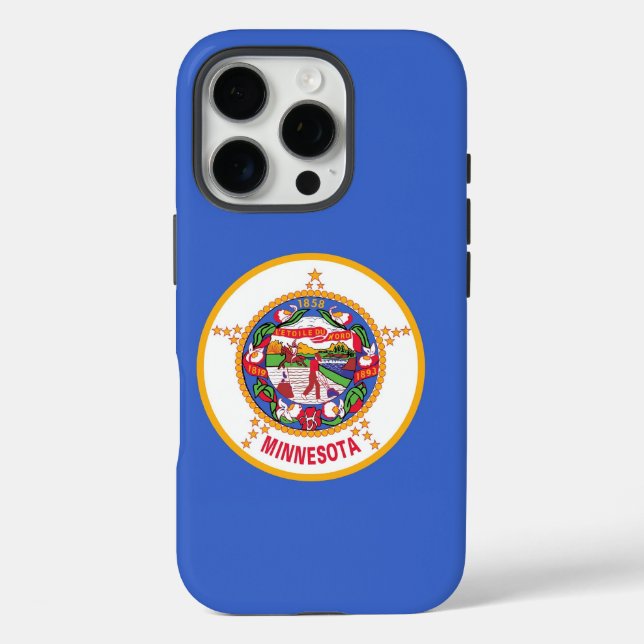Apple iPhone 16 Pro Case-Mate, Minnesota flag Case-Mate iPhone Case (Back)