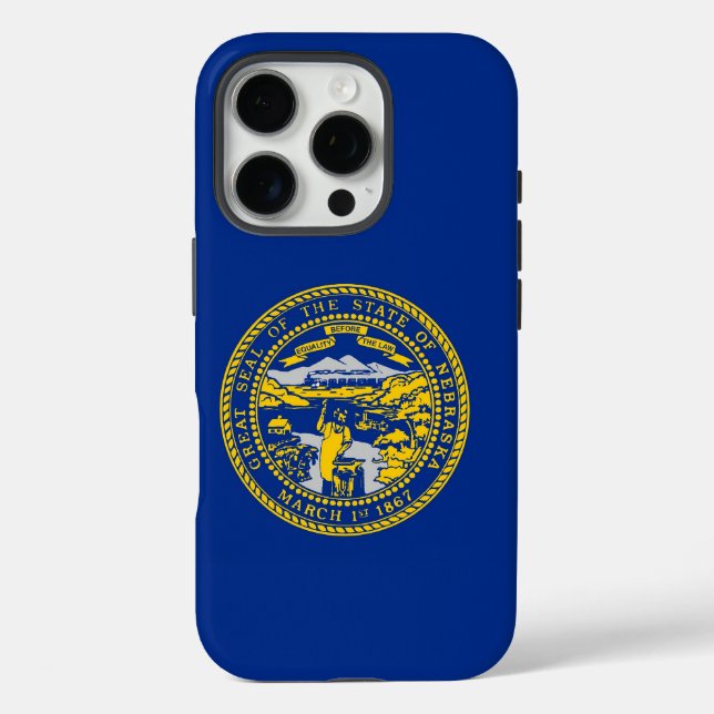 Apple iPhone 16 Pro Case-Mate, Nebraska flag Case-Mate iPhone Case (Back)