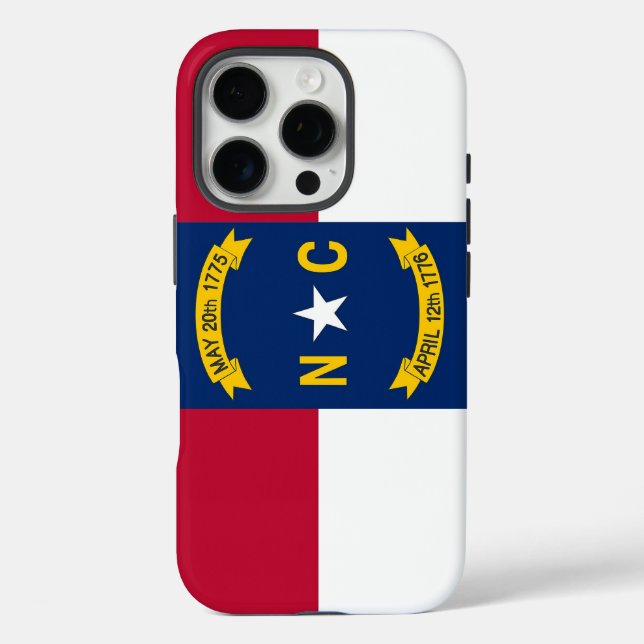 Apple iPhone 16 Pro Case-Mate, North Carolina flag Case-Mate iPhone Case (Back)