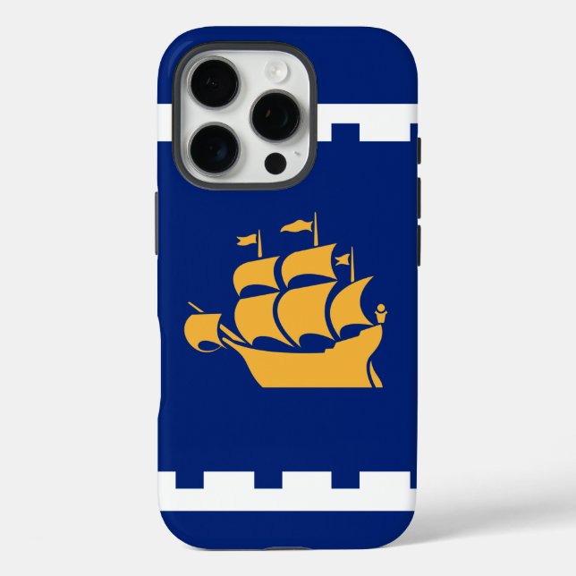 Apple iPhone 16 Pro Case-Mate, Quebec City flag Case-Mate iPhone Case (Back)