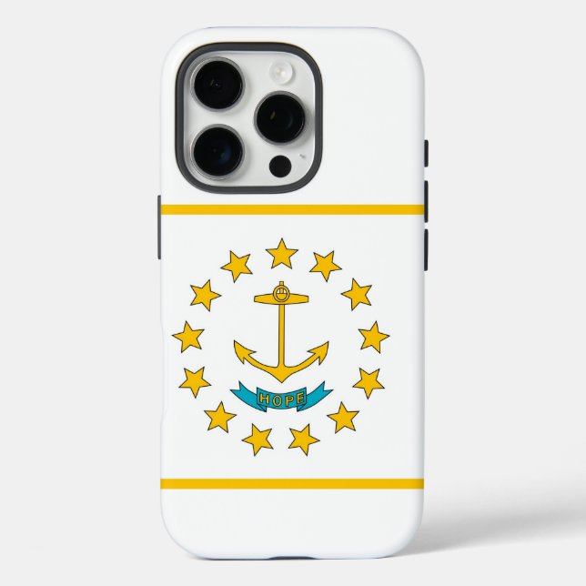 Apple iPhone 16 Pro Case-Mate, Rhode Island flag Case-Mate iPhone Case (Back)