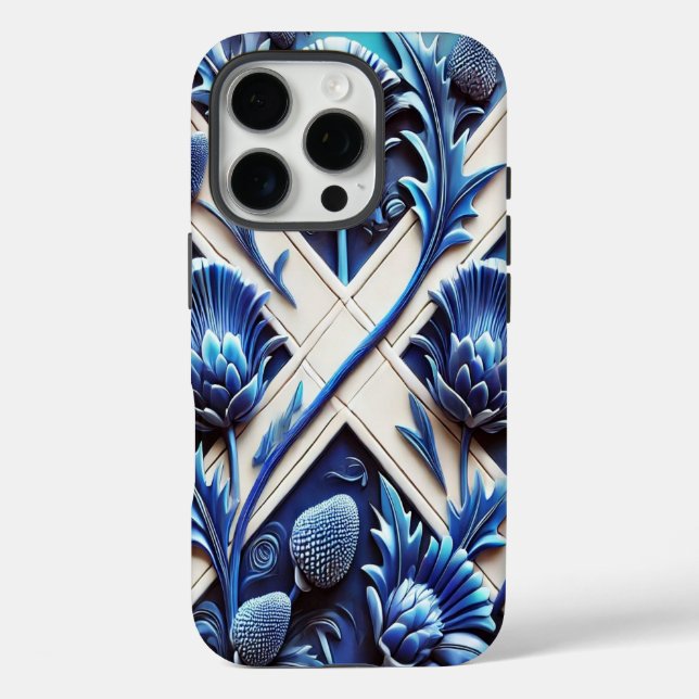 Apple iPhone 16 Pro Case-Mate, Scottish Thistles Case-Mate iPhone Case (Back)