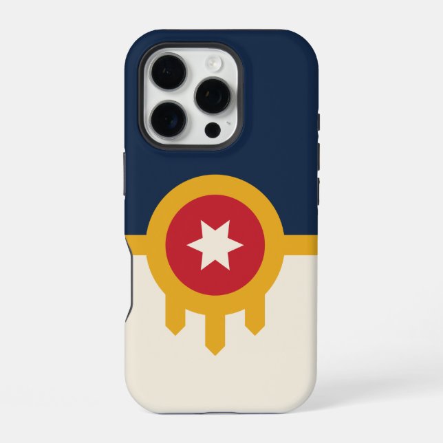 Apple iPhone 16 Pro Case-Mate, Tulsa City flag Case (Back)