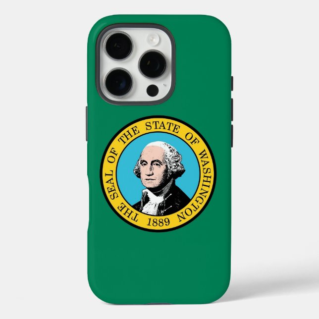 Apple iPhone 16 Pro Case, Washington State flag Case-Mate iPhone Case (Back)