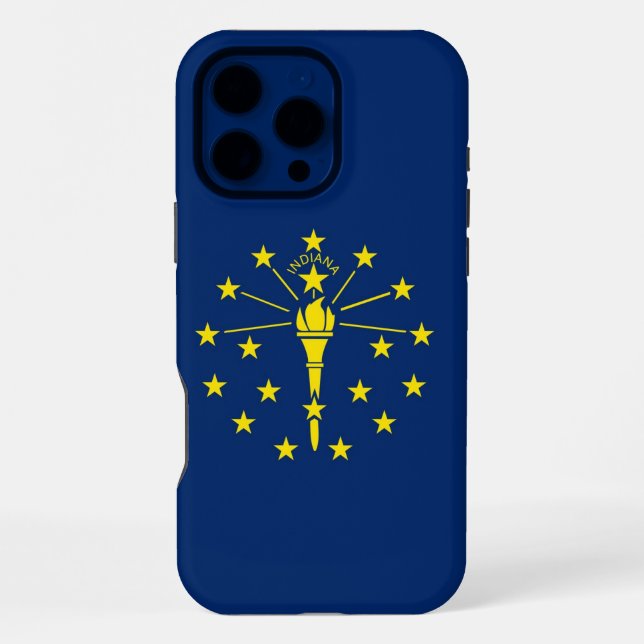 Apple iPhone 16 Pro Max Case, Indiana flag Case (Back)