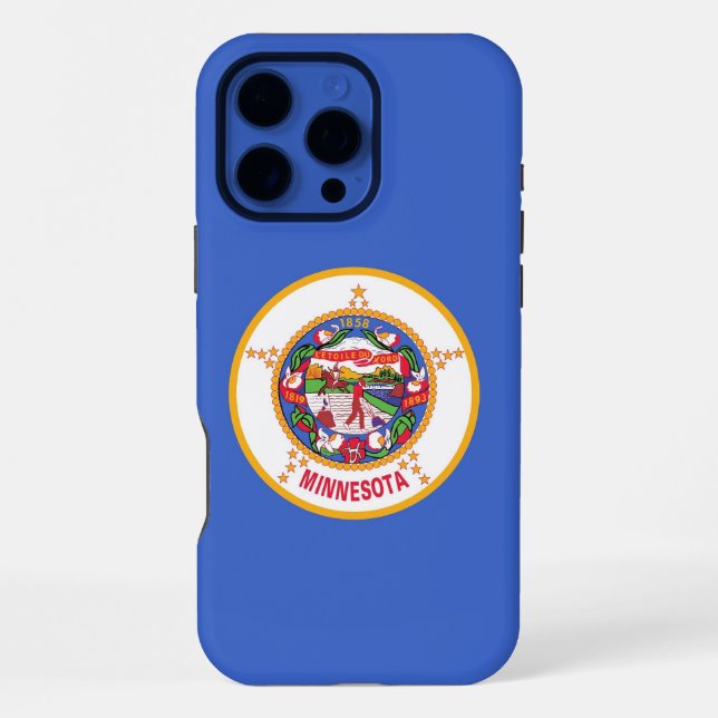 Apple iPhone 16 Pro Max Case, Minnesota flag Case (Back)