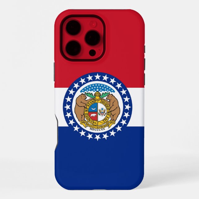Apple iPhone 16 Pro Max Case, Missouri flag Case (Back)