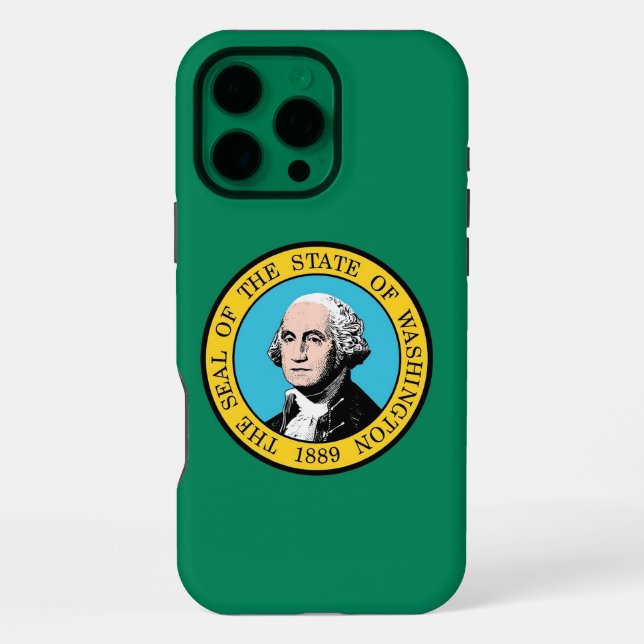 Apple iPhone 16 Pro Max, Washington State flag Case (Back)