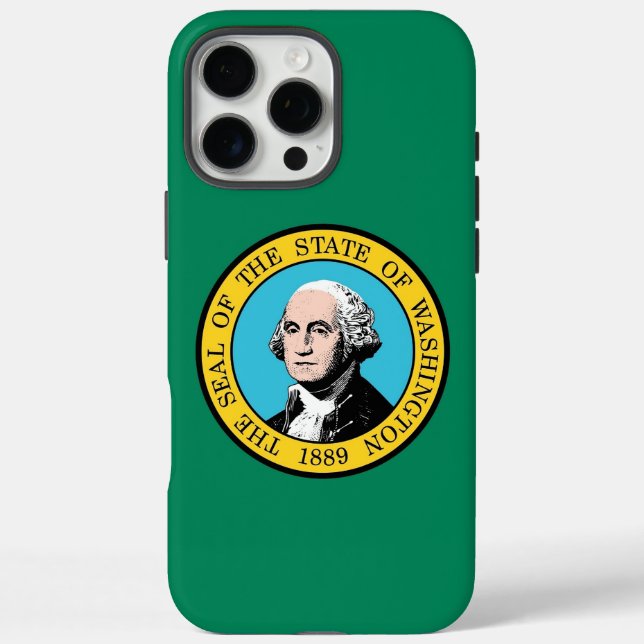 Apple iPhone 16 Pro Max, Washington State flag Case-Mate iPhone Case (Back)