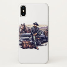 Apple IPhone Customise Case Cowboy with a Pickup 