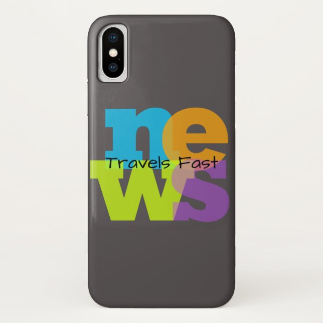 Apple iPhone X Phone Case Colourful News Travels (Back)