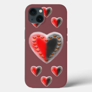 Apple iPhone X, Yin Yang butterfly hearts 13 Case