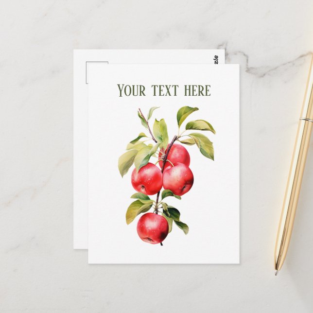 apple jam jelly vendors fruit add message  postcard (Front/Back In Situ)