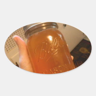 Apple Jelly Canning Jar Oval Sticker