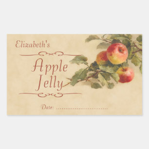 Apple jelly or canning rectangular sticker