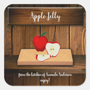 Apple Jelly Sq Canning Label