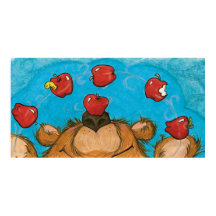 Apple Juggling Bear / Poster Artist Print