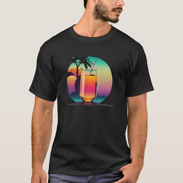 Apple Juice Synthwave 80s Retrowave Aesthetic T-Shirt (Front)