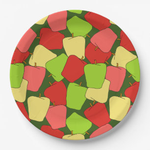Apple Jumble Pattern Paper Plate