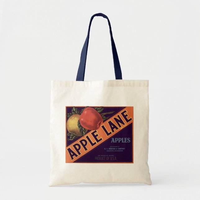 Apple Lane Brand Crate Label Tote Bag (Front)