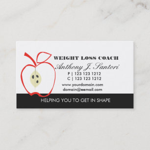 Apple Line Drawing  Fruit Weight Loss Coach Business Card