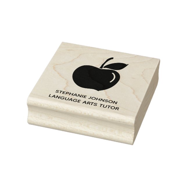 Apple Logo Teacher Tutor Home Business Rubber Stamp (Stamp)