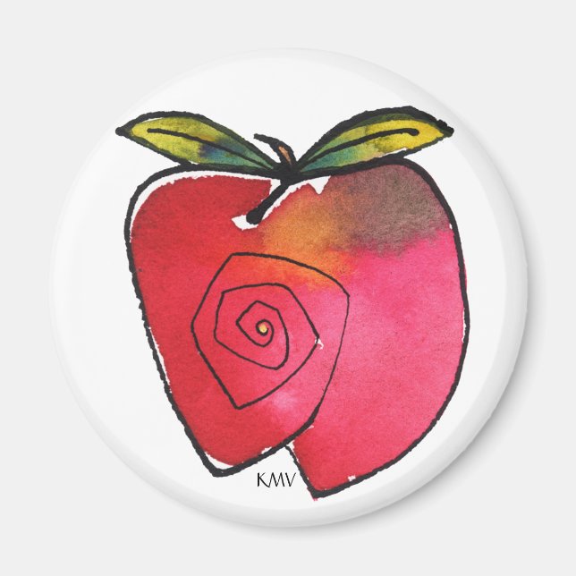 Apple Magnet, Round Magnet (Front)