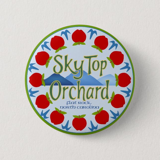 Apple Mandala - Blue 6 Cm Round Badge (Front)